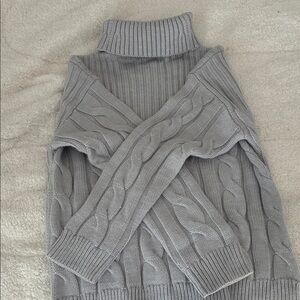 Calvin Klein Gray Cable Knit Turtleneck Sweater